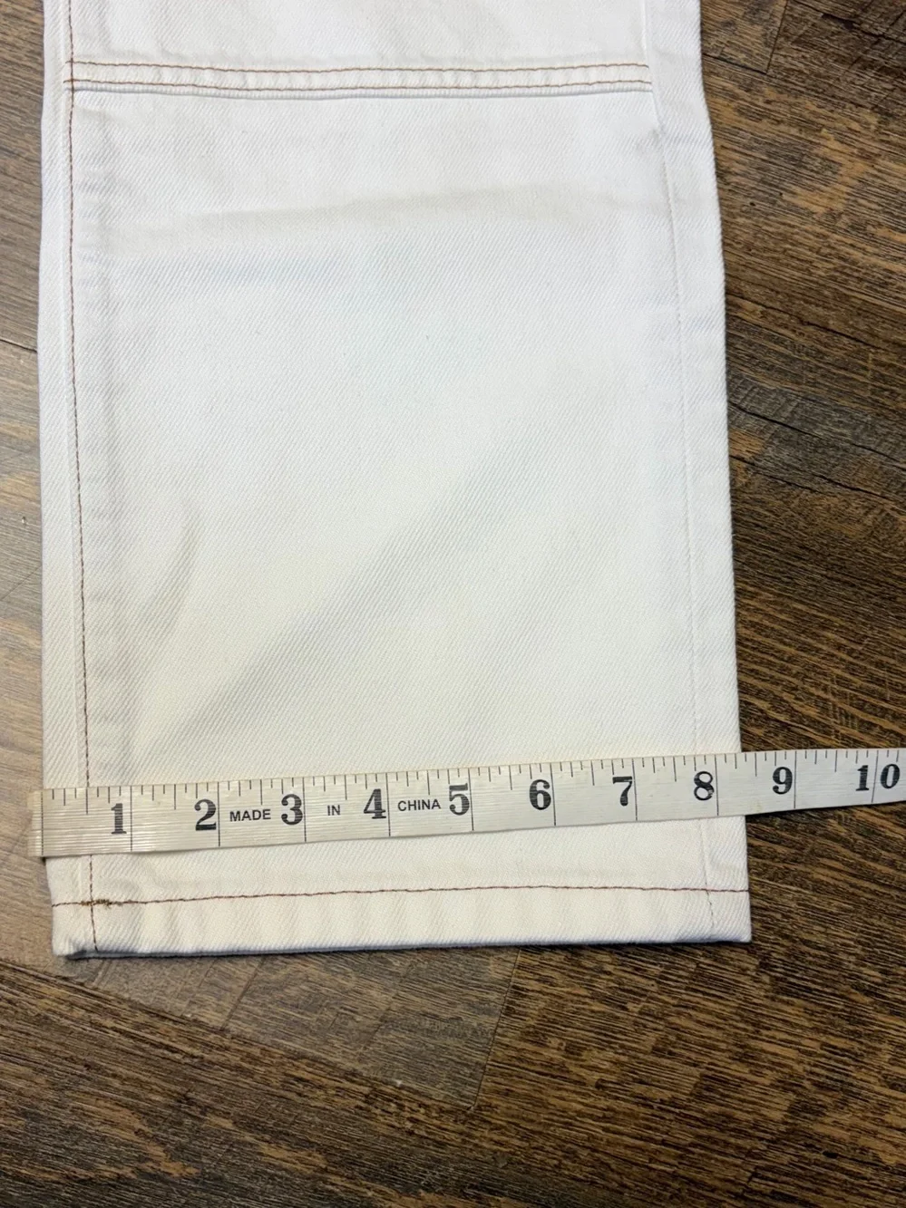 NEW Karl Lagerfeld Contrast Stitch Carpenter Natural Denim Pant Men 30X30 Cotton